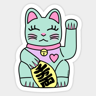 Mint maneki neko Sticker